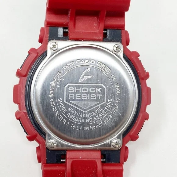 Color Gshock Ga100b Casio G-Shock 5081 Red GA-100B Digital And
